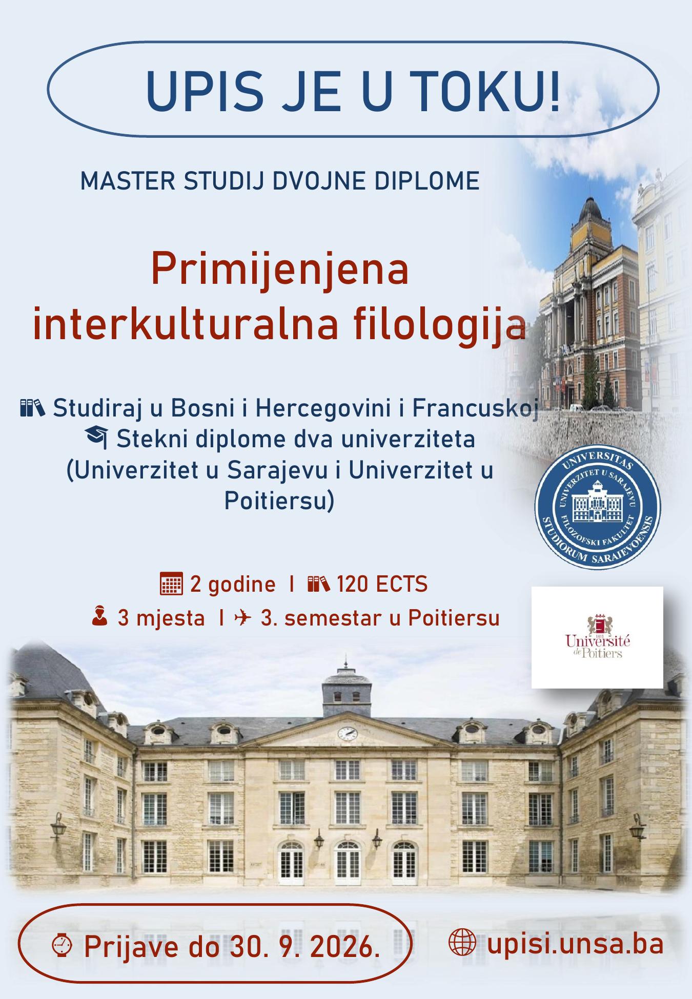 Studijski program dvojne diplome – Primijenjena interkulturalna filologija